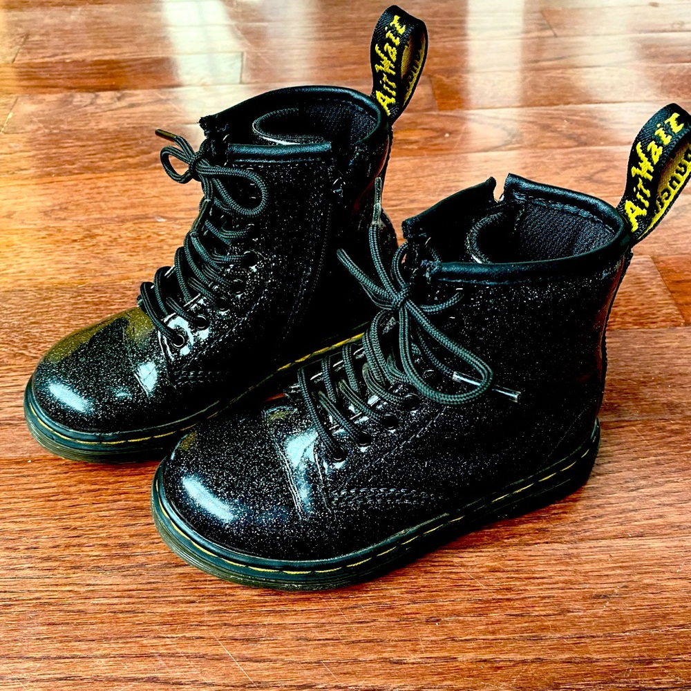 Dr. Marten Toddler Glitter Combat Boots